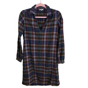 Bellerose Wool Dark Academia Gray Plaid Shirt Dress Belgian Clothing Co Size 0